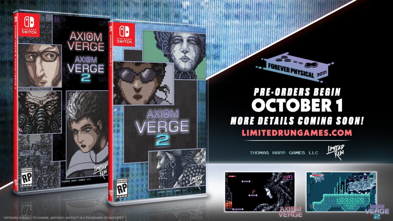 Axiom Verge 1+2 physical editions announced, Pre-Orders on October 1st Axiom Verge 1+2 physical editions announced, Pre-Orders on October 1st