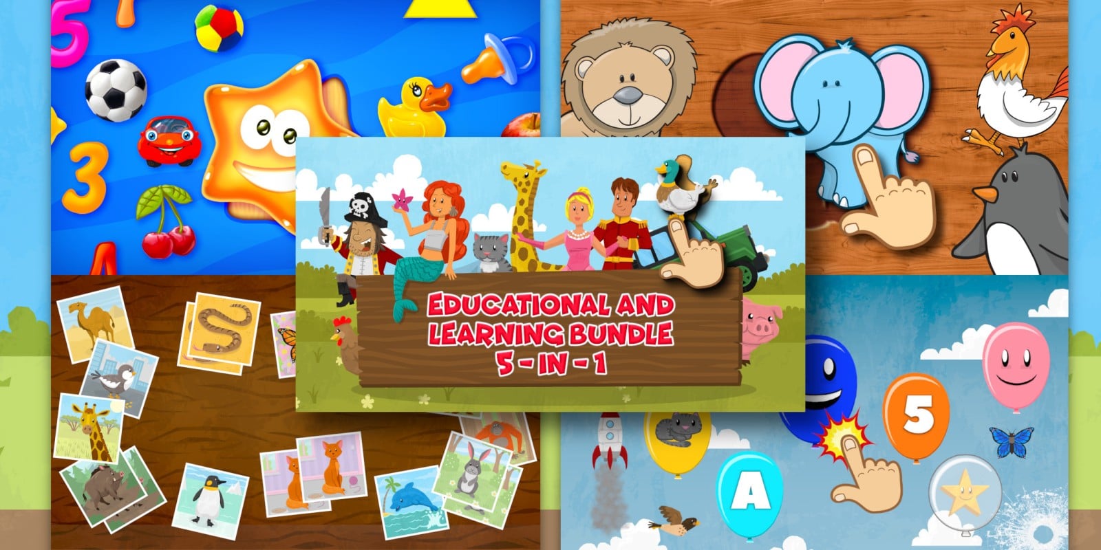 BIG Kids & Toddlers Educational Learning Games Collection Bundle 5-in-1