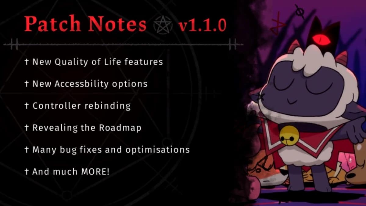Cult of the Lamb – Versie 1.1.0 patch notes