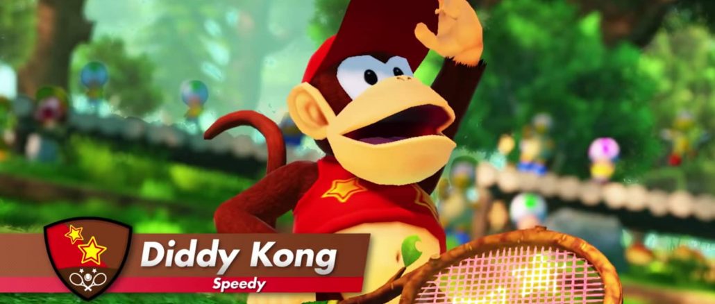 Diddy Kong climbs into Mario Tennis Aces