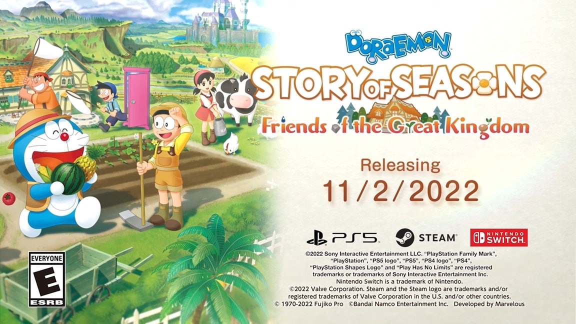 Doraemon Story of Seasons: Friends of the Great Kingdom – November worldwide release