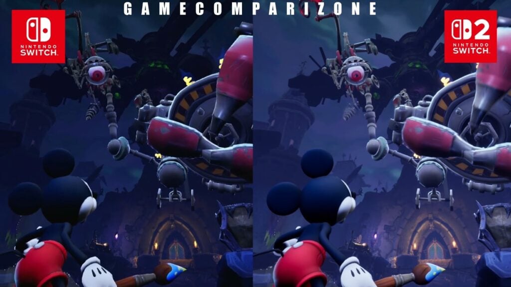 Epic Mickey: Rebrushed – Nintendo Switch 2 vs Switch grafische vergelijkingsvideo