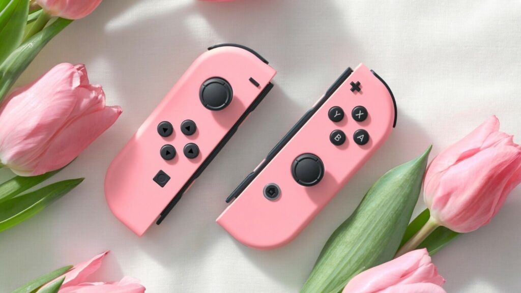 Exclusieve pastelroze Joy-con-set voor Nintendo Switch en Princess Peach Showtime