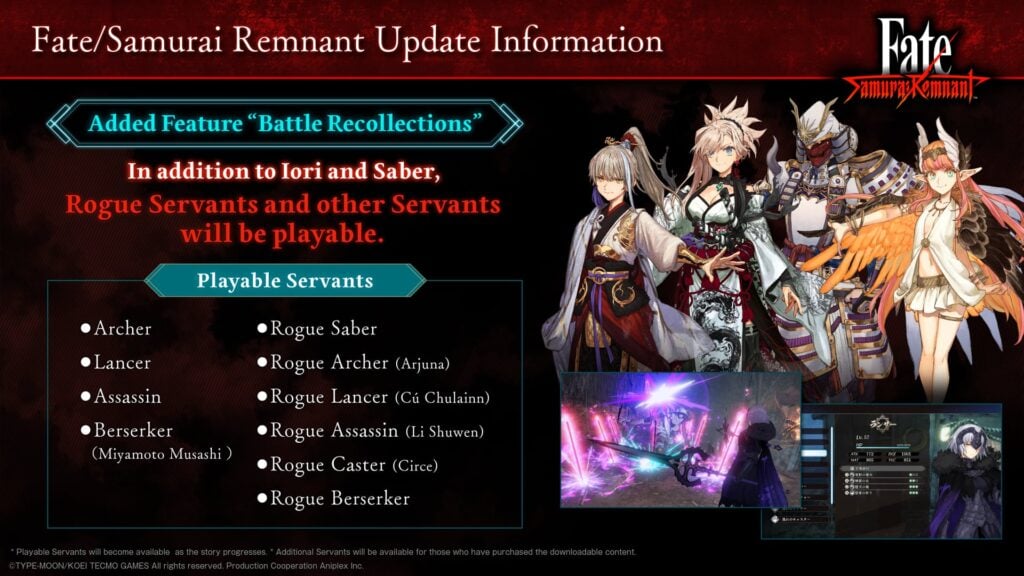 Fate/Samurai Remnant Version 1.03 Update: New Difficulty Levels and Exciting Features