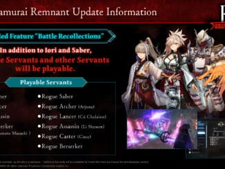 Fate/Samurai Remnant Versie 1.03 Update: nieuwe moeilijkheidsgraden en spannende functies