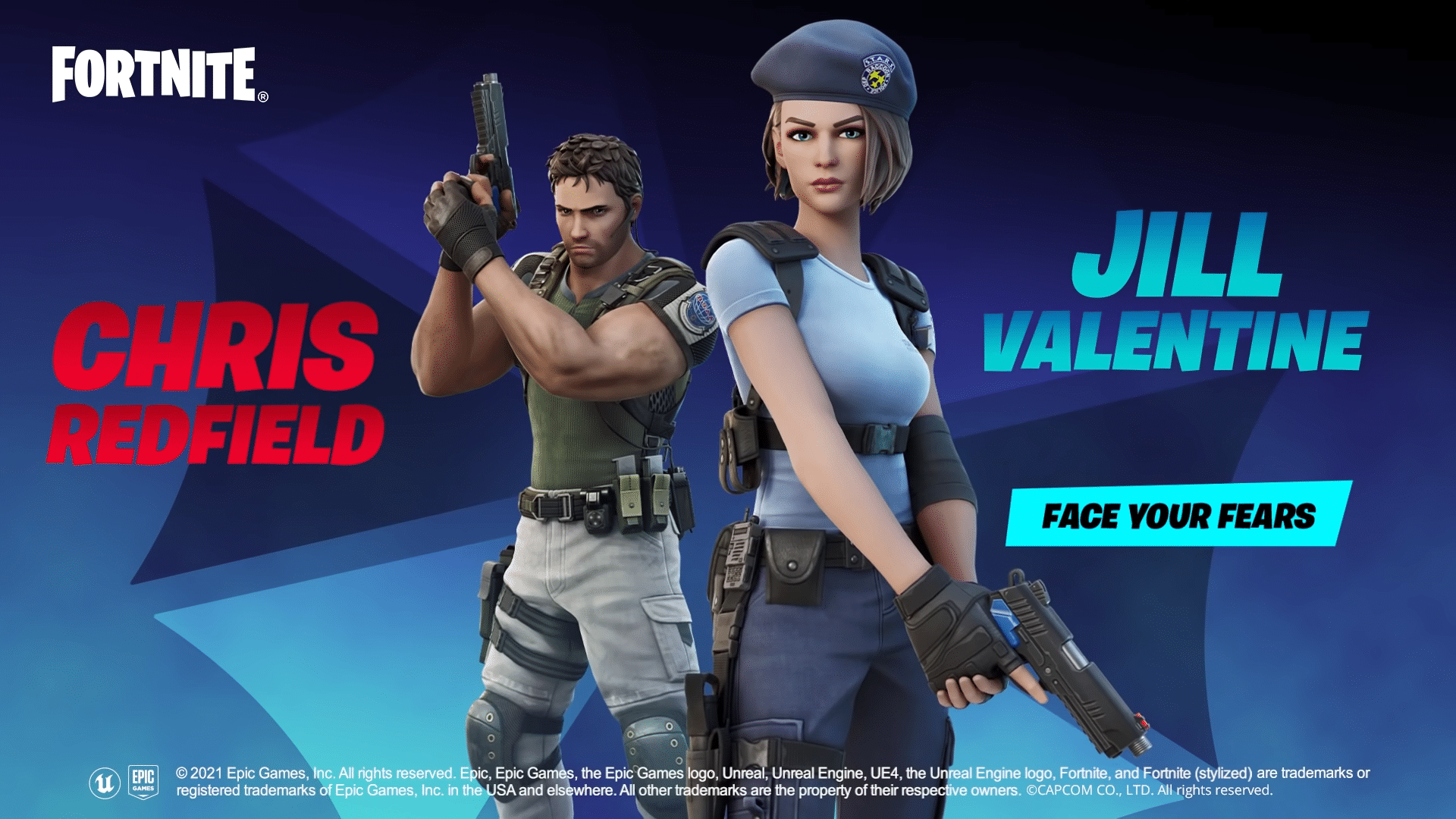 Fortnite – Resident Evil Chris Redfield en Jill Valentine kostuums beschikbaar