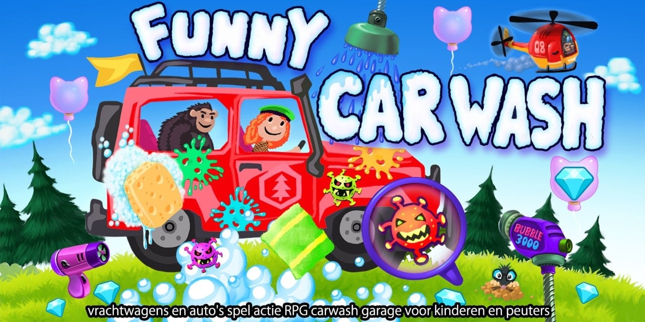 Funny Car Wash – vrachtwagens en auto’s spel actie RPG carwash garage voor kinderen en peuters