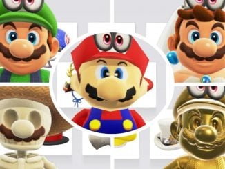 Game files for Super Mario Odyssey; Zombie, Link, Santa Outfits