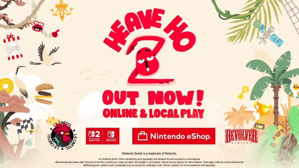Heave Ho 2 Launch Trailer Celebrates Nintendo Switch Release