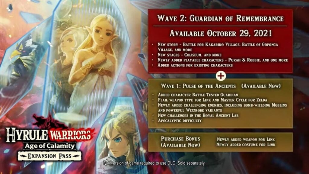 Hyrule Warriors: Age Of Calamity Expansion Pass Wave 2 Launches October 29th