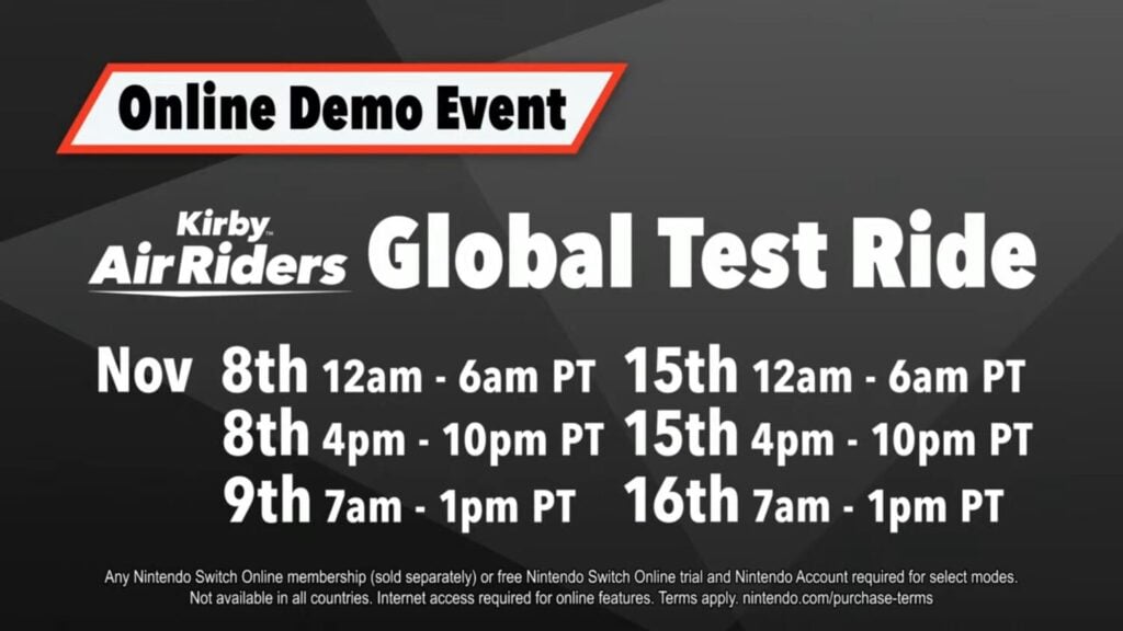Kirby Air Riders Global Test Ride op Nintendo Switch 2 — Data, tijden en hoe je mee kunt doen