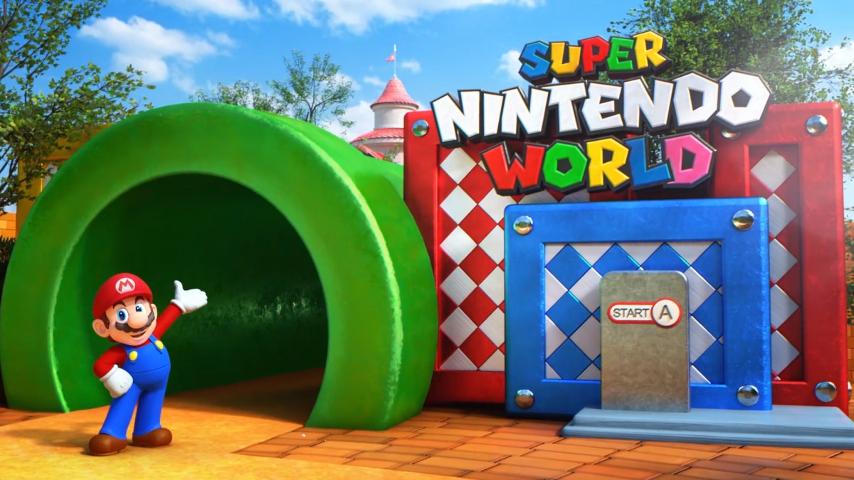 Gelekte modellen tonen de lay-out van Super Nintendo World