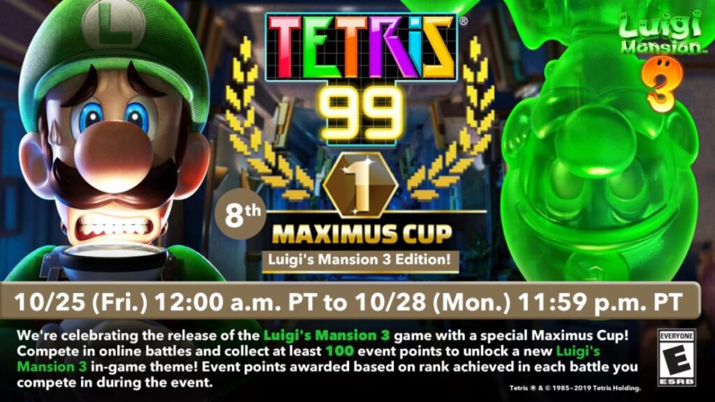 Luigi and Gooigi are spooking Tetris 99