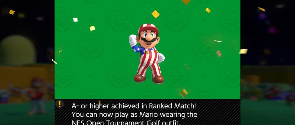 Mario Golf: Super Rush beloont ranked matches met NES Open Tournament Golf Mario outfit
