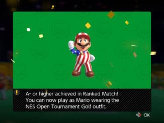 Mario Golf: Super Rush beloont ranked matches met NES Open Tournament Golf Mario outfit