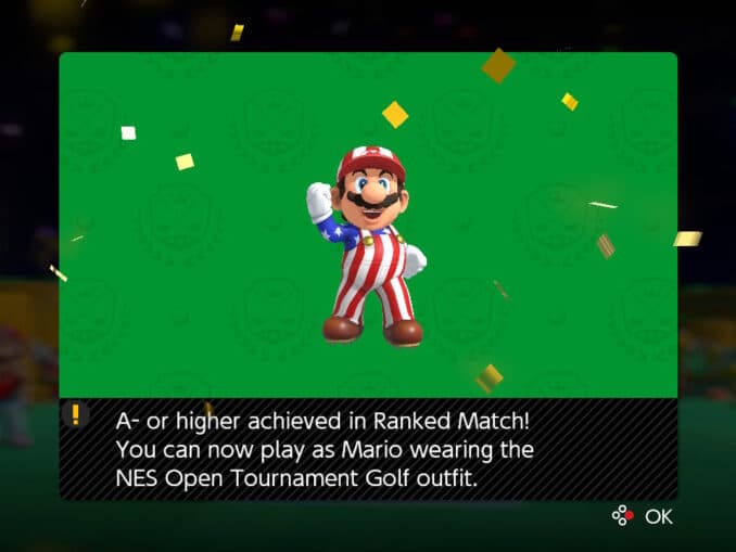 Nieuws - Mario Golf: Super Rush beloont ranked matches met NES Open Tournament Golf Mario outfit 