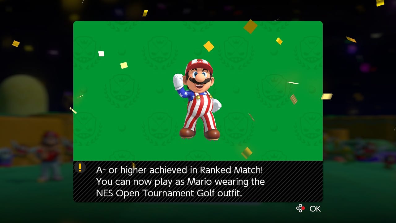 Mario Golf: Super Rush rewards ranked matches with NES Open Tournament Golf Mario outfit