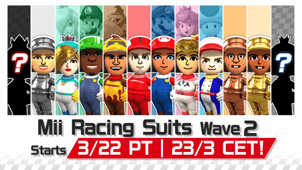 Mario Kart Tour – Nintendo Miis Themed Suits coming in March