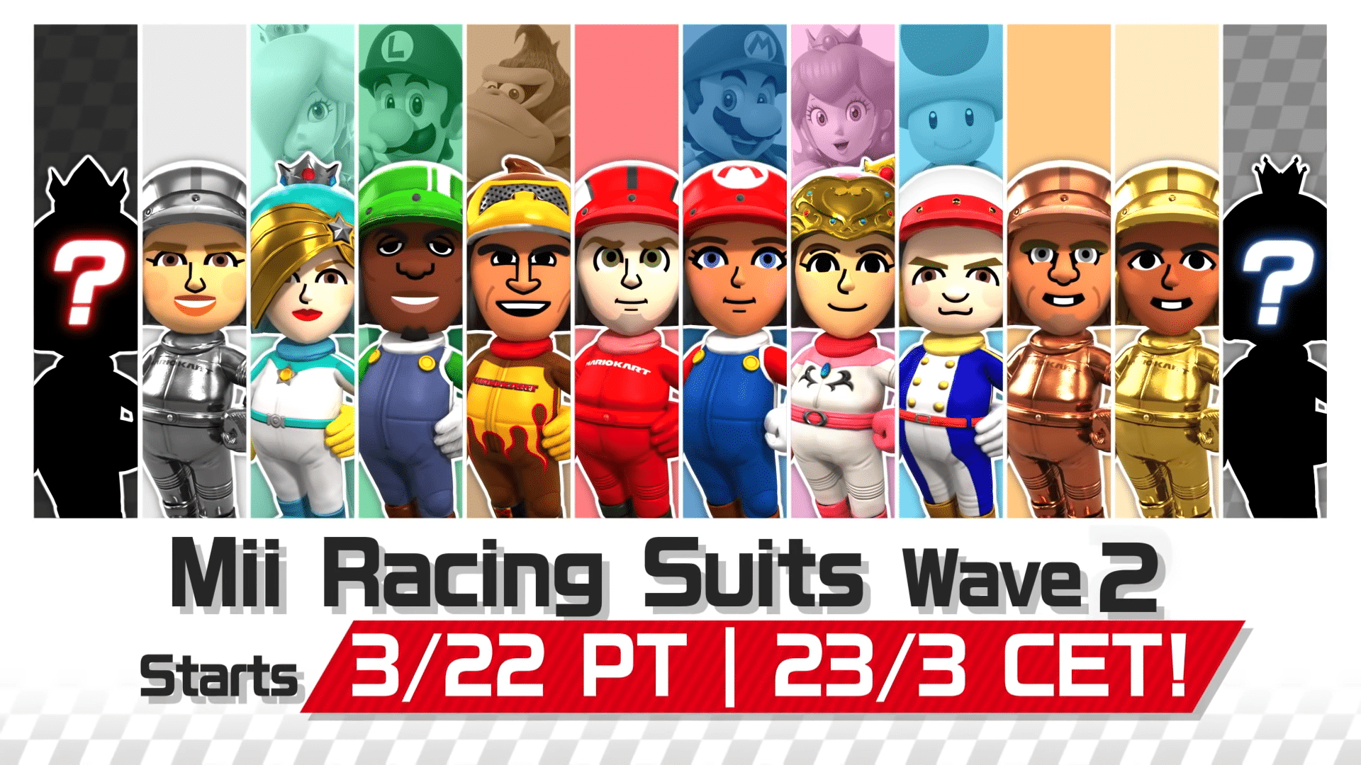 Mario Kart Tour – Nintendo Miis Themed Suits coming in March
