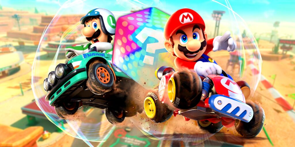 Mario Kart World op Nintendo Switch 2 — Racen over de finishlijn Mario Kart World op Nintendo Switch 2 — Racen over de finishlijn