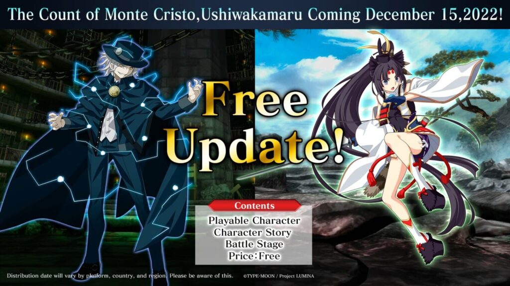 Melty Blood: Type Lumina – Count Of Monte Cristo and Ushiwakamaru DLC