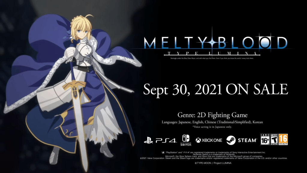 Melty Blood Type Lumina – Saber Trailer