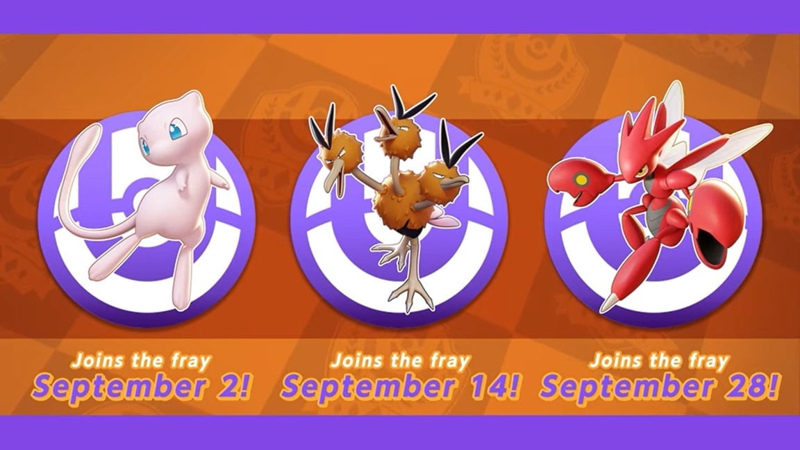 Mew, Dodrio, en Scizor zijn toegevoegd aan Pokemon Unite