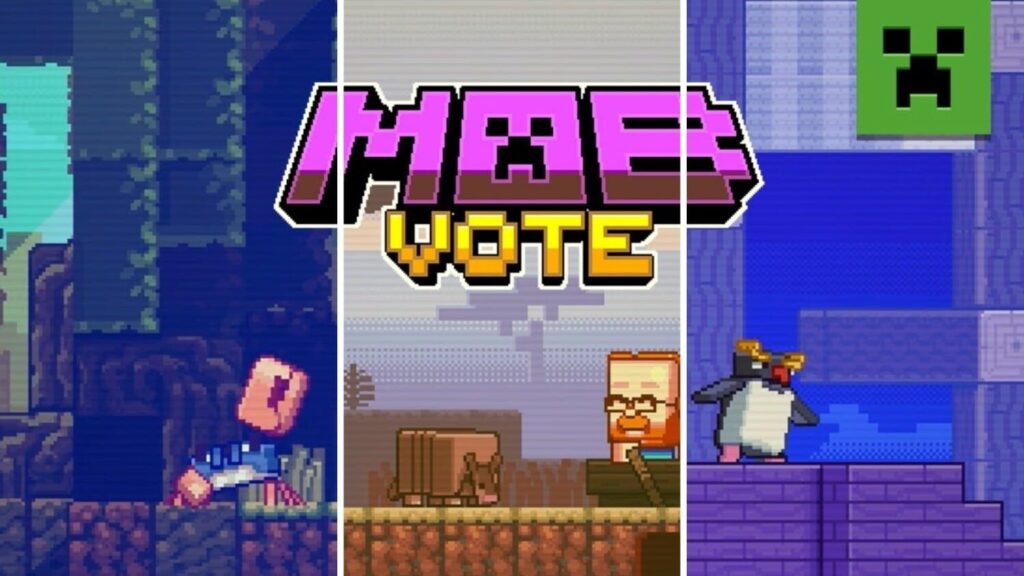 Minecraft Mob Stem 2023: Krab, Gordeldier of Pinguïn? Jouw keuze bepaalt het spel!