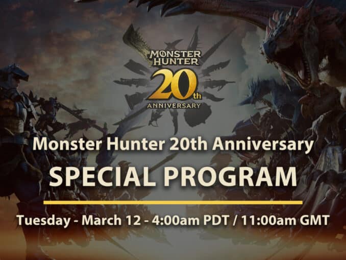 Nieuws - Speciaal programma ter ere van het 20-jarig jubileum van Monster Hunter: ter ere van twee decennia avontuur 
