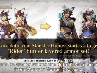 Monster Hunter Stories 2 Save Data ontgrendelt Rider Hunter Layered Armor in Monster Hunter Rise