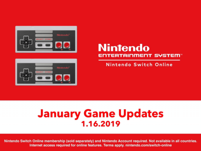 News - New NES Nintendo Switch Online game updates trailer January 
