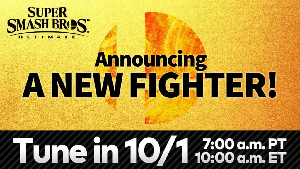 Next Super Smash Bros. Ultimate DLC Fighter to be announced 1 October 2020