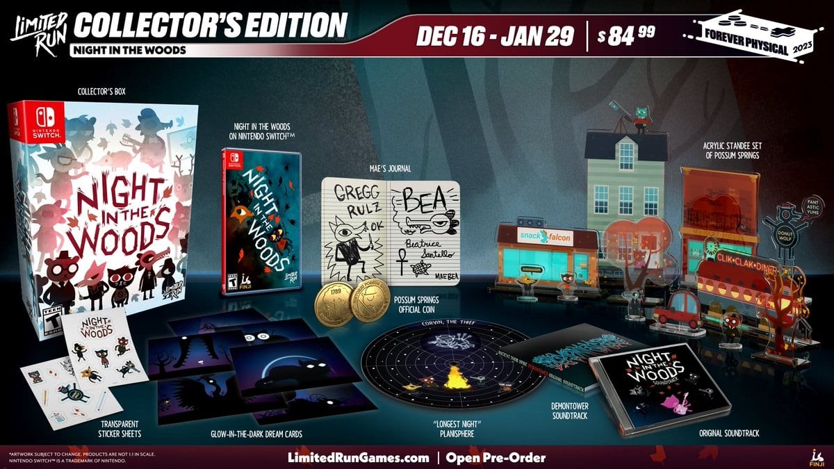 Limited Run Games – Night in the Woods physical release, including collector’s edition