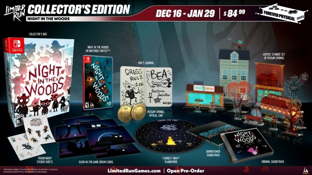 Limited Run Games – Night in the Woods fysieke release, inclusief collector’s editie