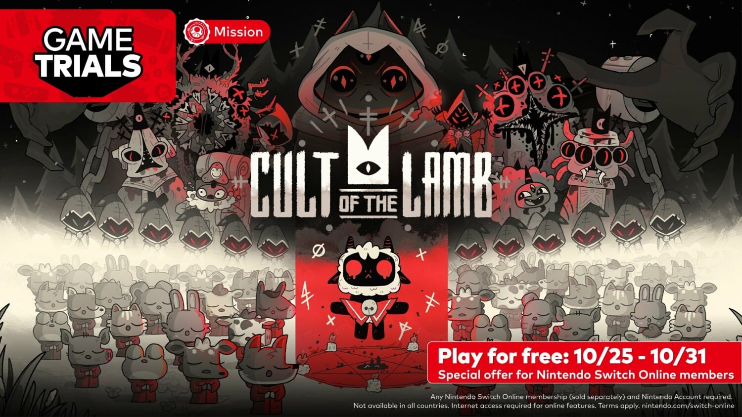 Nintendo’s Game Trials: ervaar Cult Of The Lamb gratis en bespaar 40%