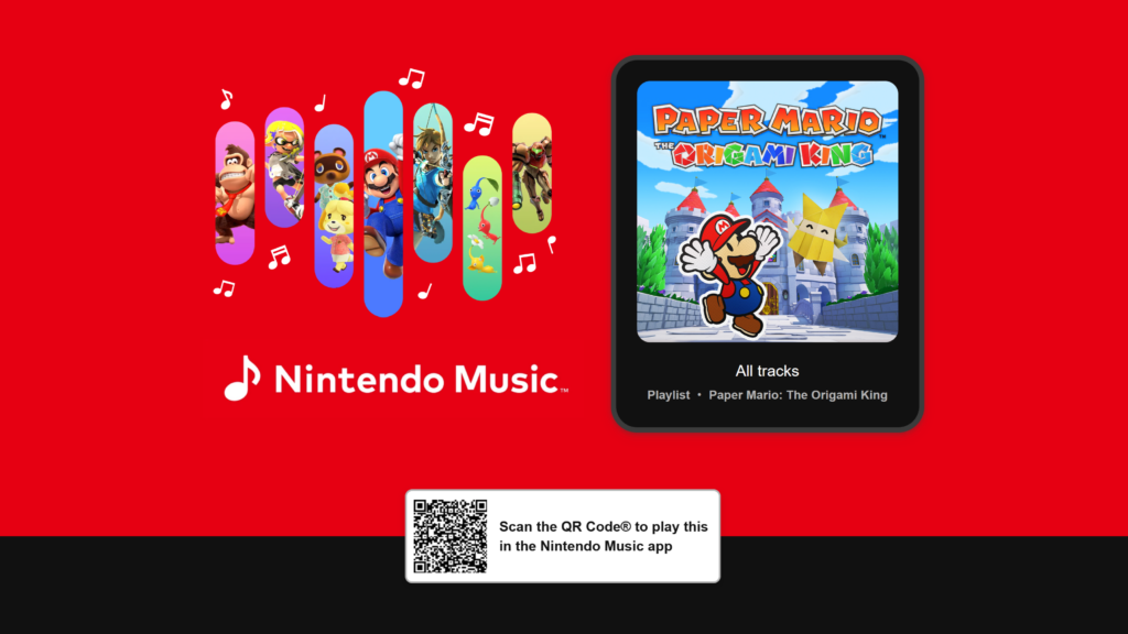 Nintendo Music voegt uren aan Paper Mario: The Origami King toe, plus nieuwe playlists