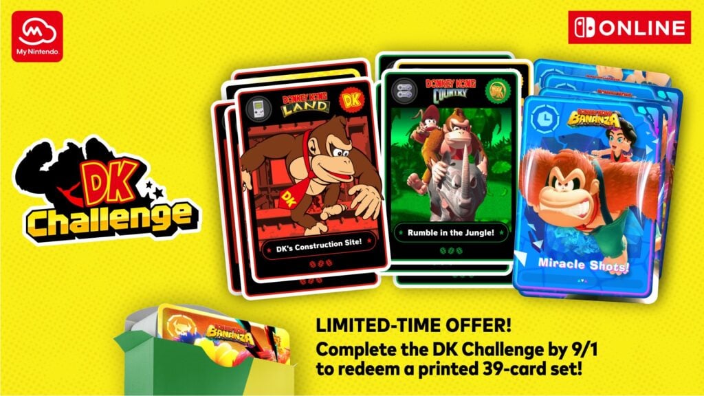 Nintendo onthult fysieke set met 39 kaarten voor het voltooien van de DK Challenge