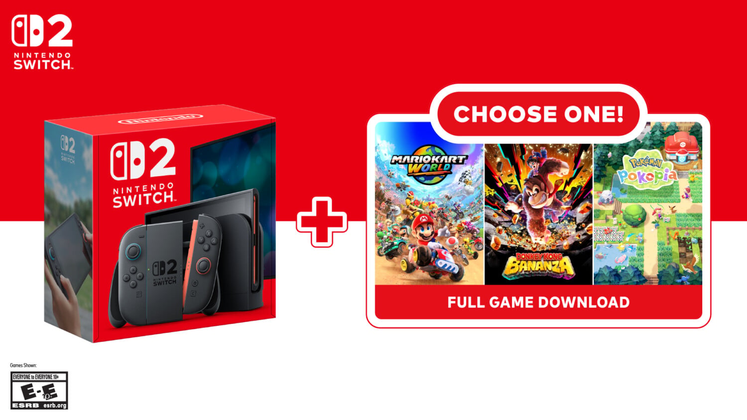 Nintendo Switch 2 Choose Your Game Bundle laat spelers kiezen uit Mario Kart, Donkey Kong of Pokémon Pokopia