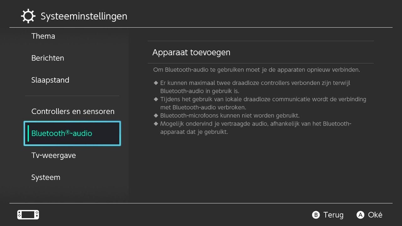 Nintendo Switch firmware update maakt koppeling met Bluetooth-hoofdtelefoon mogelijk