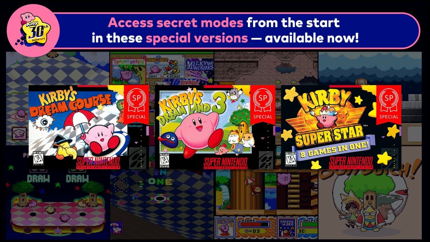 Nintendo Switch Online – Kirby’s Dream Course, Kirby’s Dream Land en Kirby Super Star toegevoegd