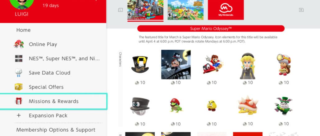 Nintendo Switch Online – Nieuw iconen