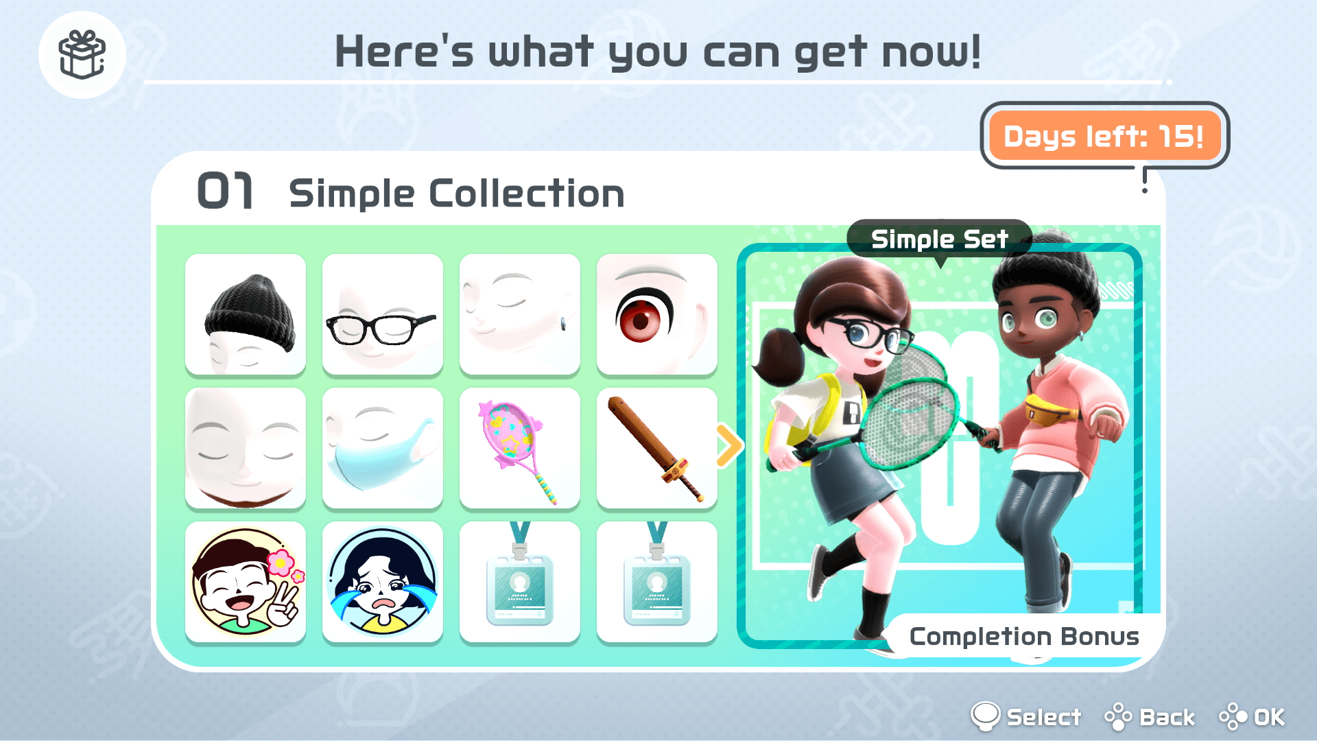 Nintendo Switch Sports – Nieuwe items en cosmetica en voltooiingsbonussen