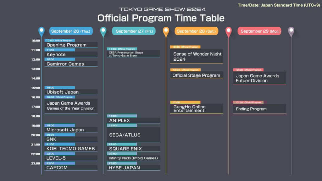 Official Livestream Schedule for Tokyo Game Show 2024 Revealed