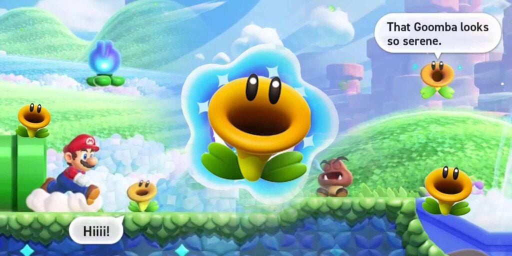 Speel Super Mario Bros. Wonder Adventure met of zonder pratende bloemen