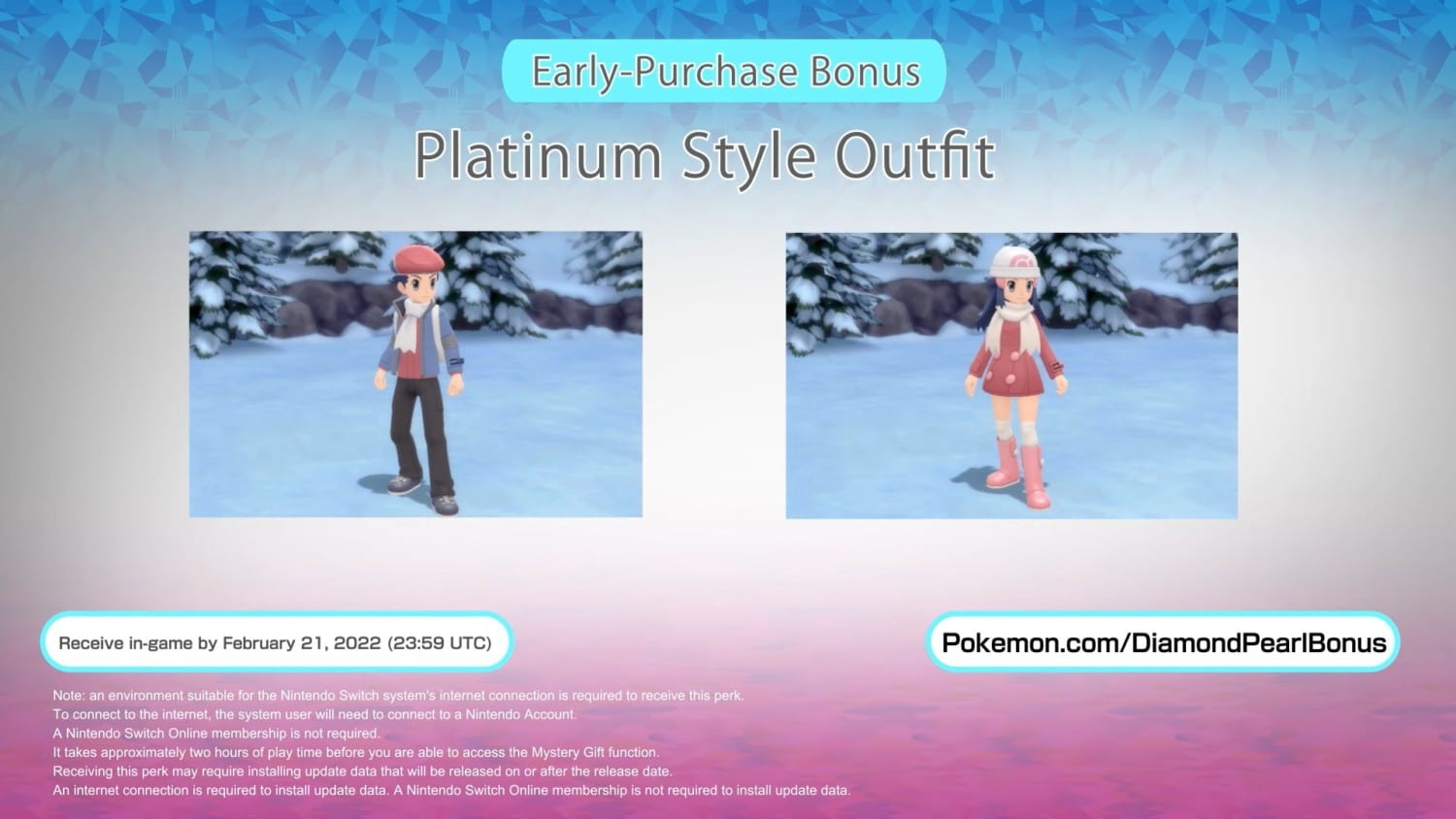 Pokemon Brilliant Diamond/Shining Pearl – Nieuwe Trailer, Platinum kostuums als vroege aankoop bonus