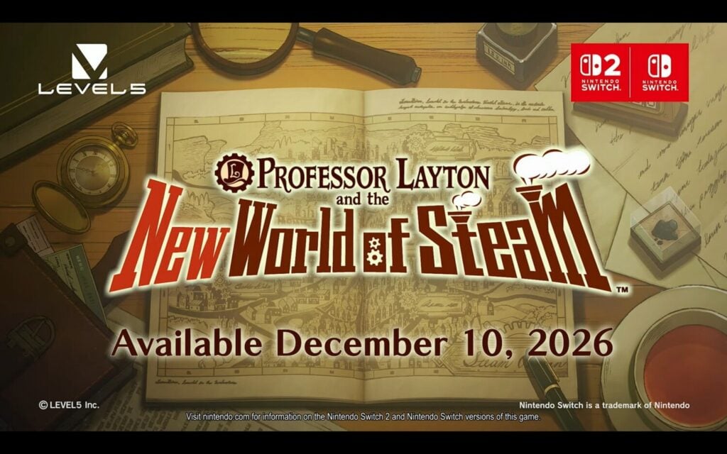 Professor Layton And The New World of Steam Launches December 10, 2026