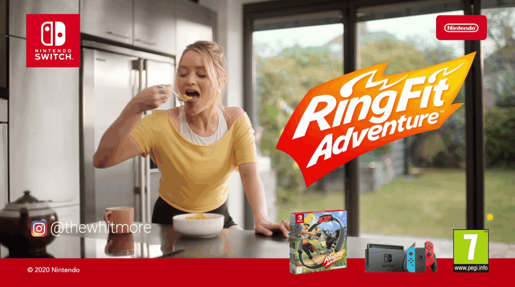 Ring Fit Adventure reclame met Laura Whitmore