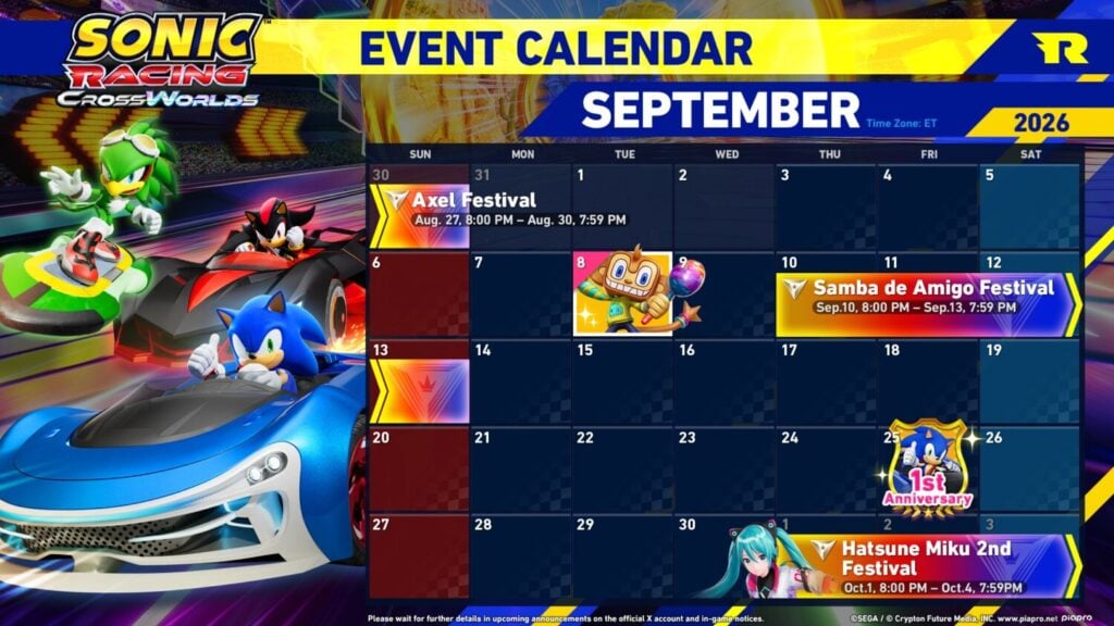 Sonic Racing: CrossWorlds Adds Samba de Amigo’s Amigo on September 8, 2026