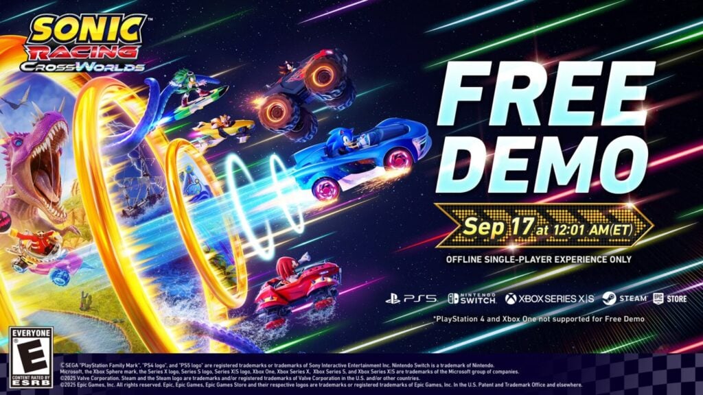 Sonic Racing: CrossWorlds demo lands September 17 — unlock times, platforms, and what to expect