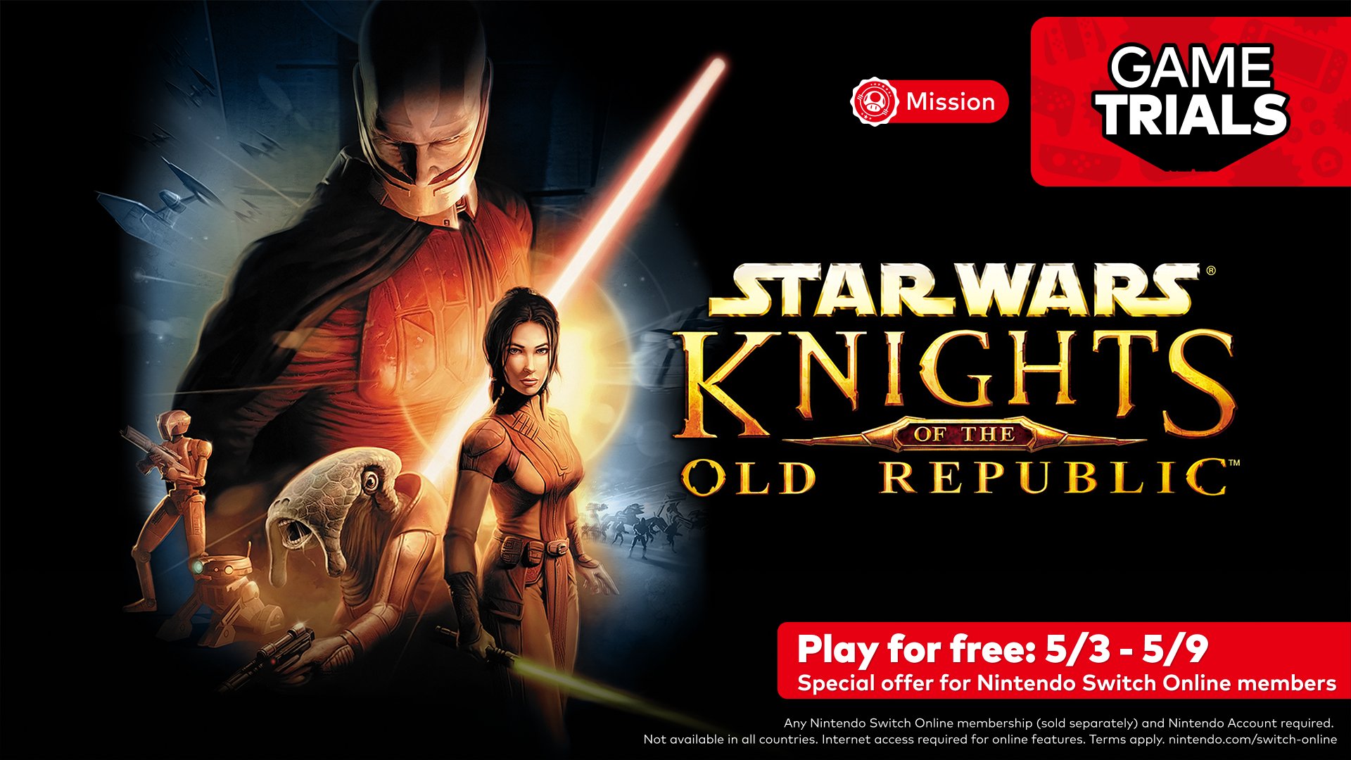 Star Wars Knights of the Old Republic Trial op Nintendo Switch Online
